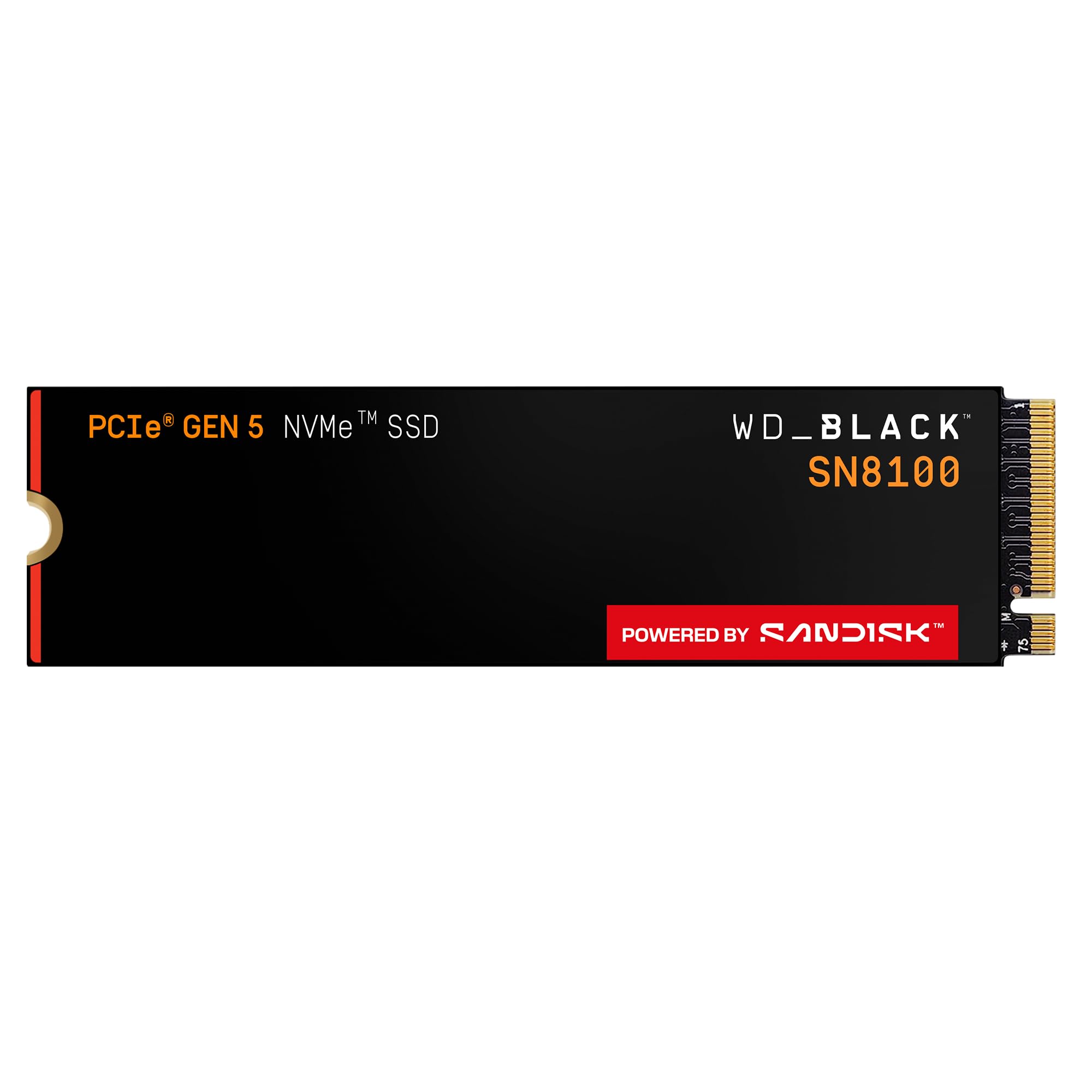 WD_Black SN8100 2TB NVMe SSD - PCIe 5.0x4, M.2 2280, Up to 14,900MB/s Read Speed, up to 11,000MB/s Write Speed, Best for AI Applications, Gaming, and Video Editing - WDS200T1X0M