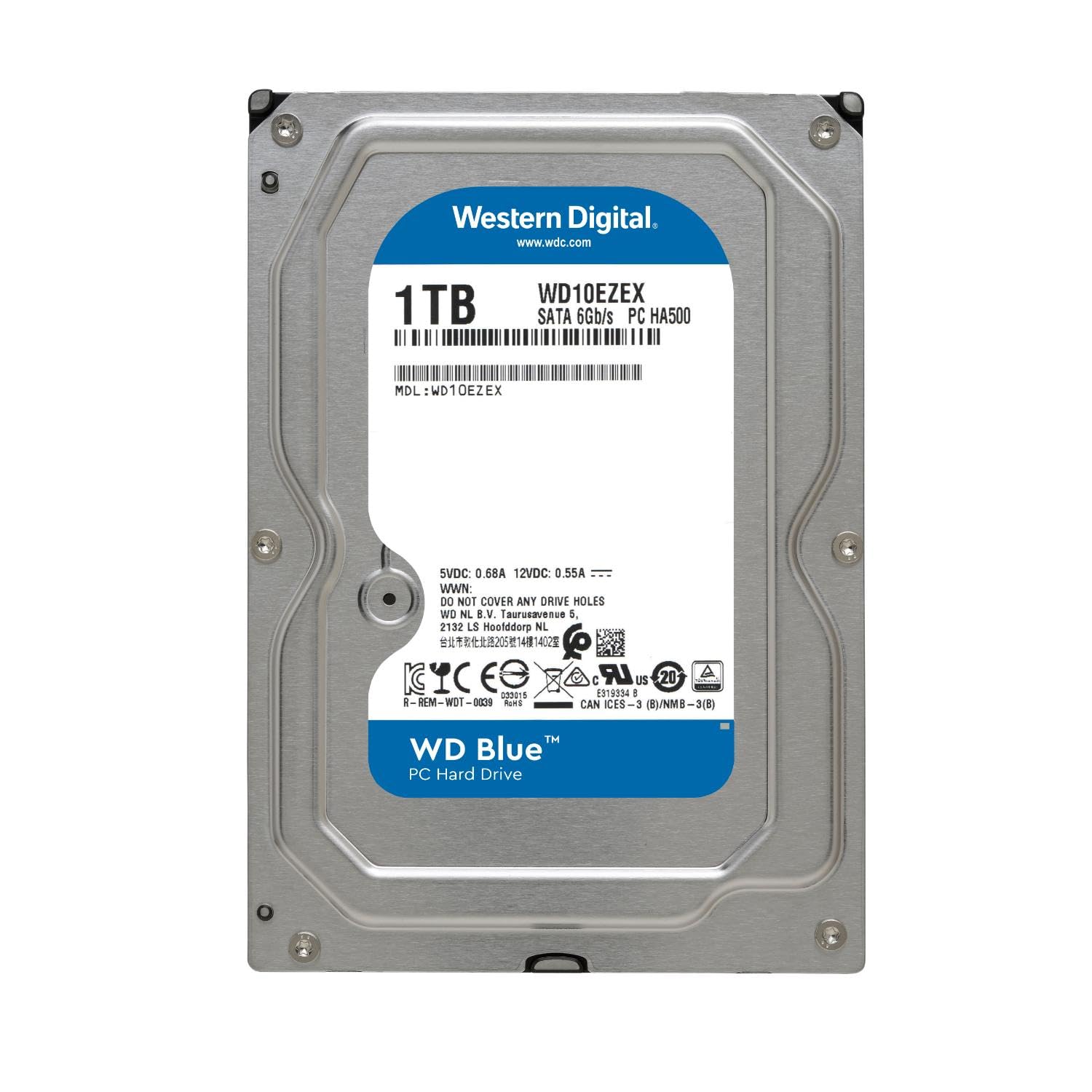 Western Digital 8TB WD Blue PC Internal Hard Drive HDD - 5640 RPM, SATA 6 Gb/s, 256 MB Cache, 3.5" - WD80EAAZ