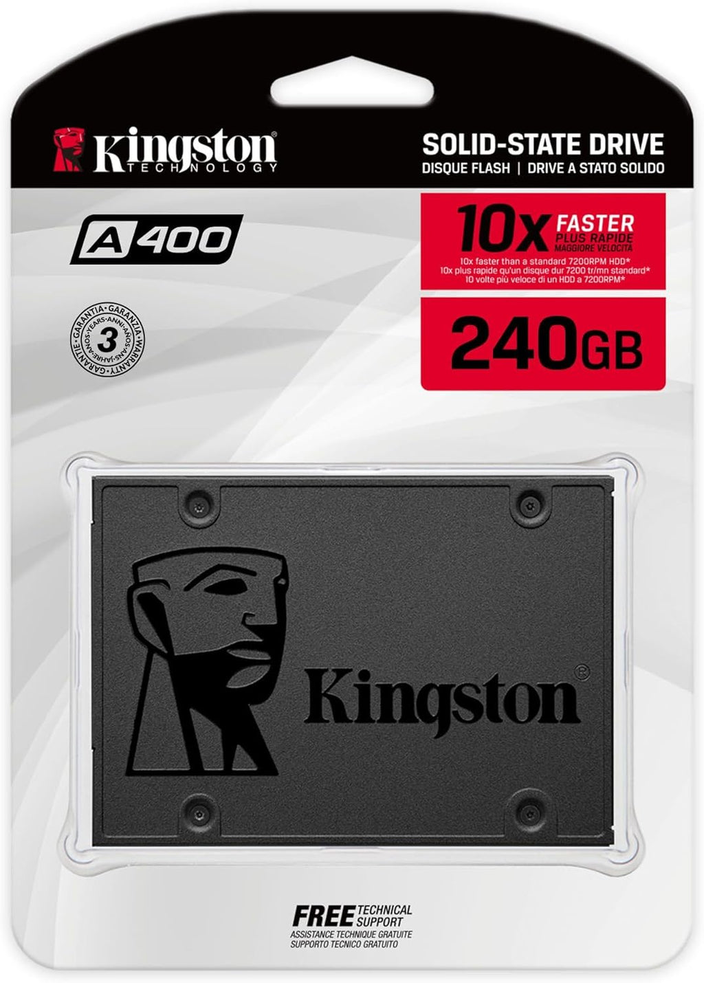 Kingston 240GB A400 SATA 3 2.5" Internal SSD SA400S37/240G - HDD Replacement for Increase Performance