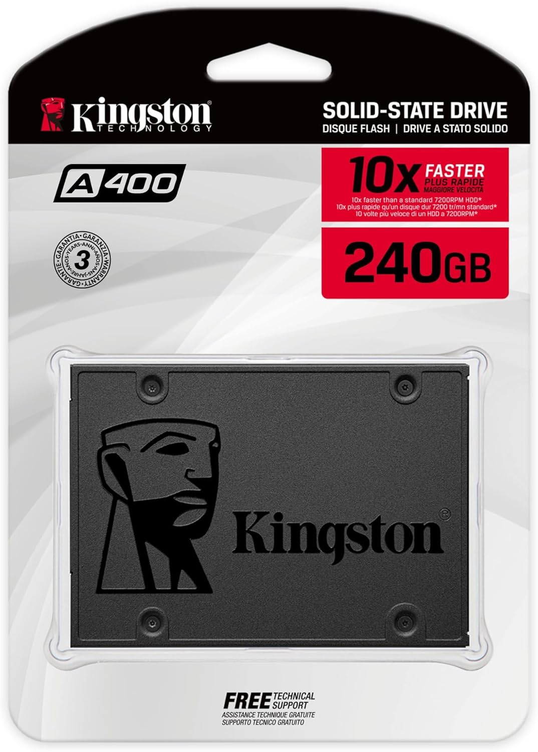 Kingston 240GB A400 SATA 3 2.5" Internal SSD SA400S37/240G - HDD Replacement for Increase Performance